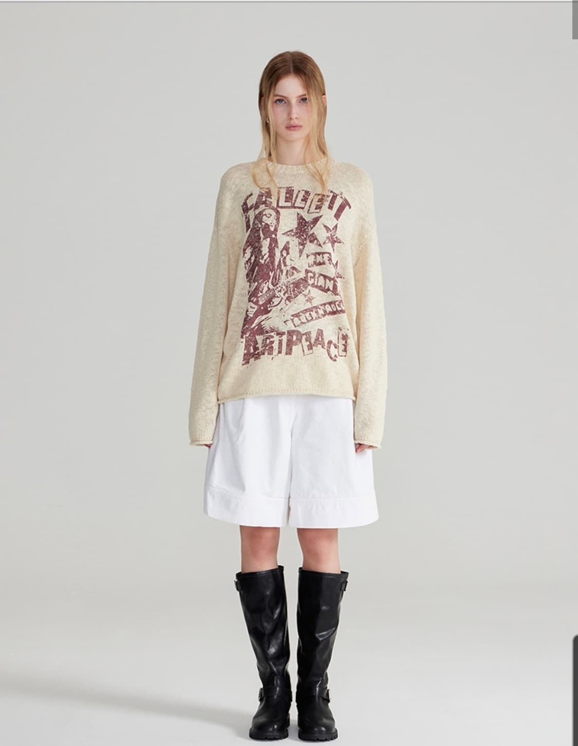 팔렛 락 밴드 니트 아이버리 S 상품이미지2