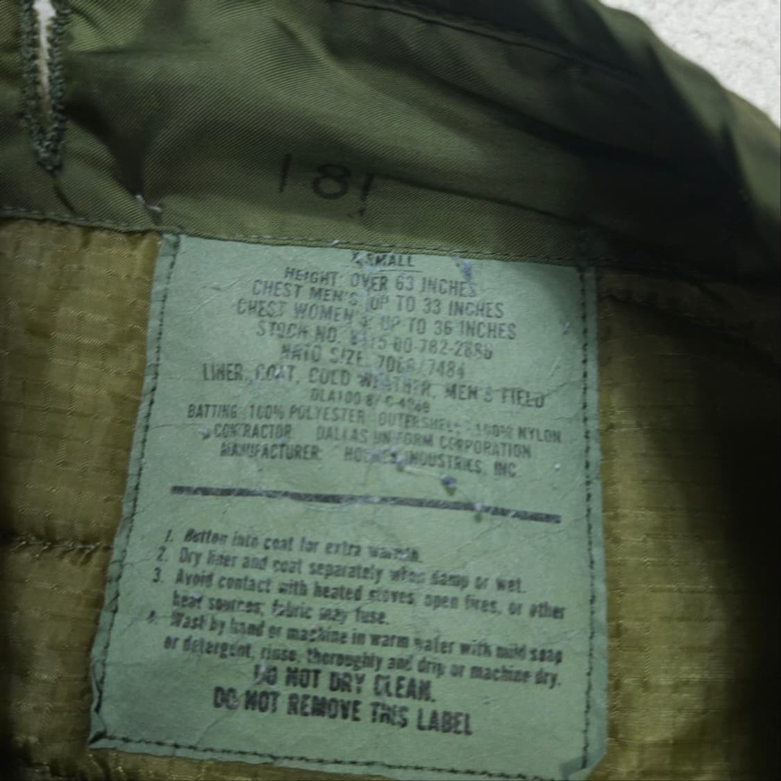 m65 필드 자켓 라이너 XS 상품이미지4