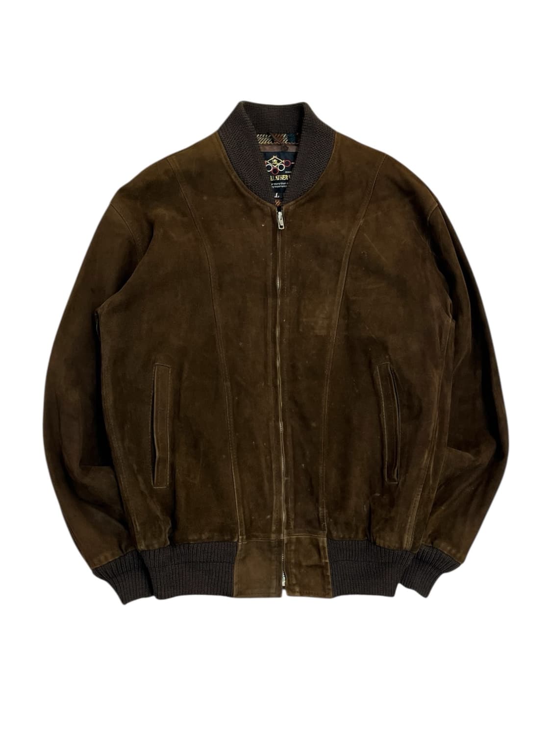 빈티지 스웨이드 집업 자켓 브라운 XL #csz2335 상품이미지3