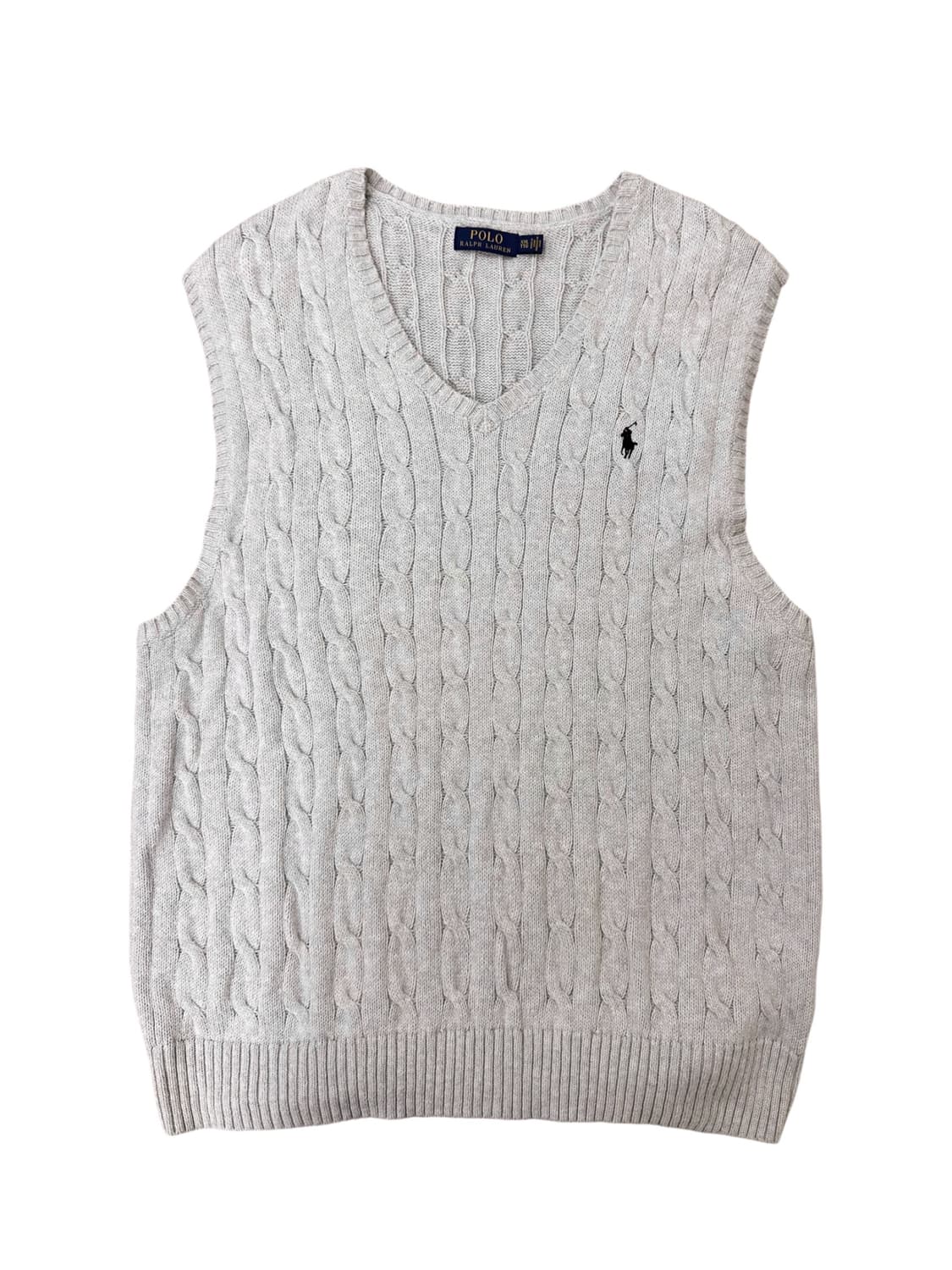 폴로 꽈배기 케이블 니트조끼 그레이 (2XL)  상품이미지1