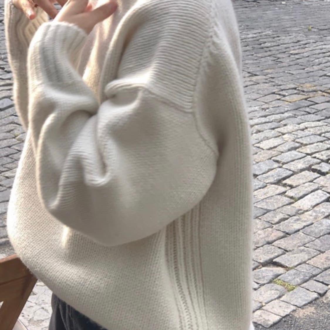 헤이그 헤비 울 스웨터 니트 아이보리 상품이미지4