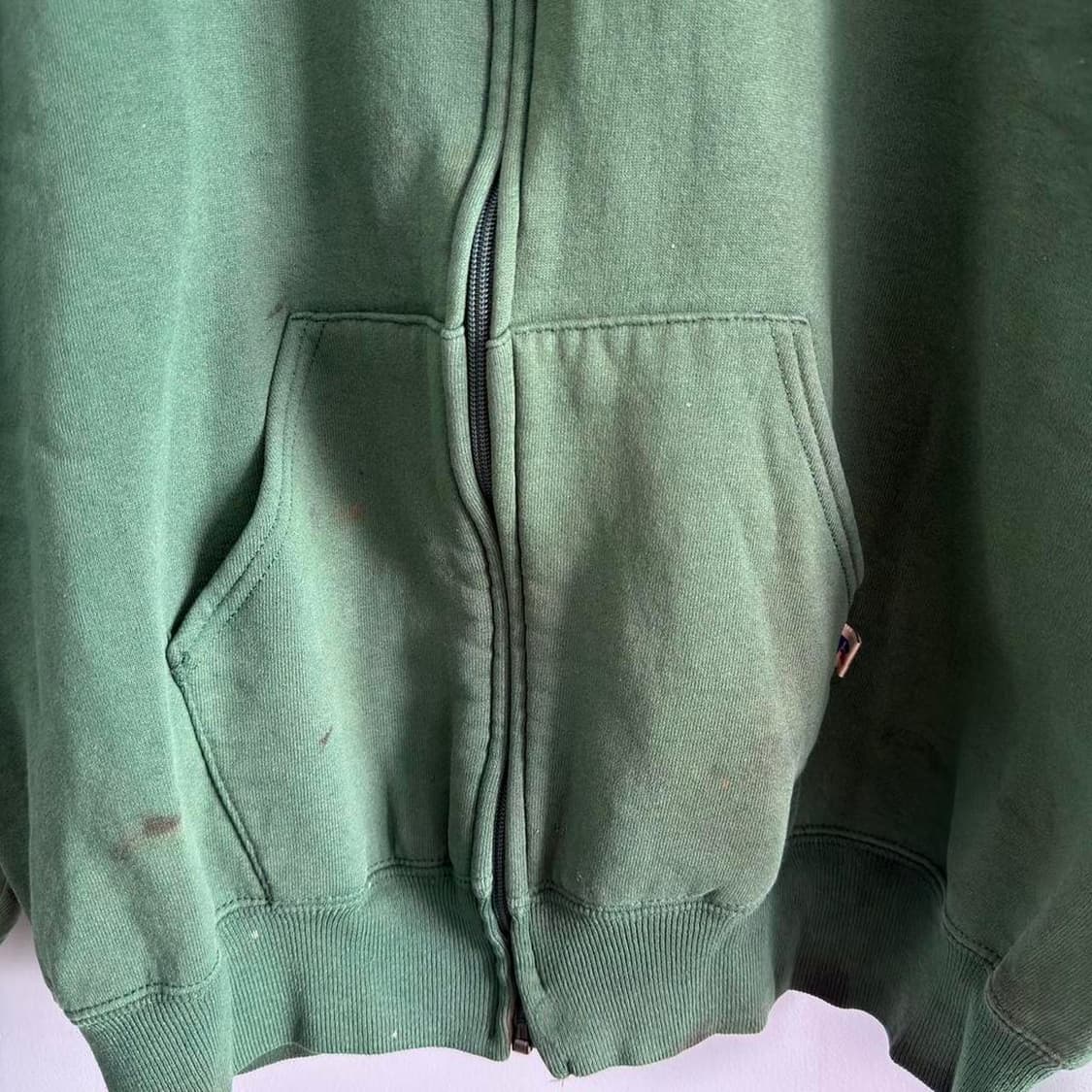 90s 러셀 애슬레틱 페이드 후드집업 그린 상품이미지4