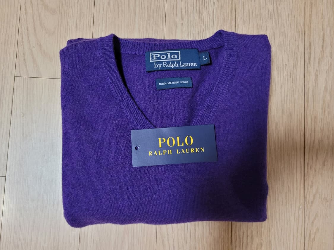 폴로 랄프로렌 브이넥 울 니트 퍼플 L 상품이미지2