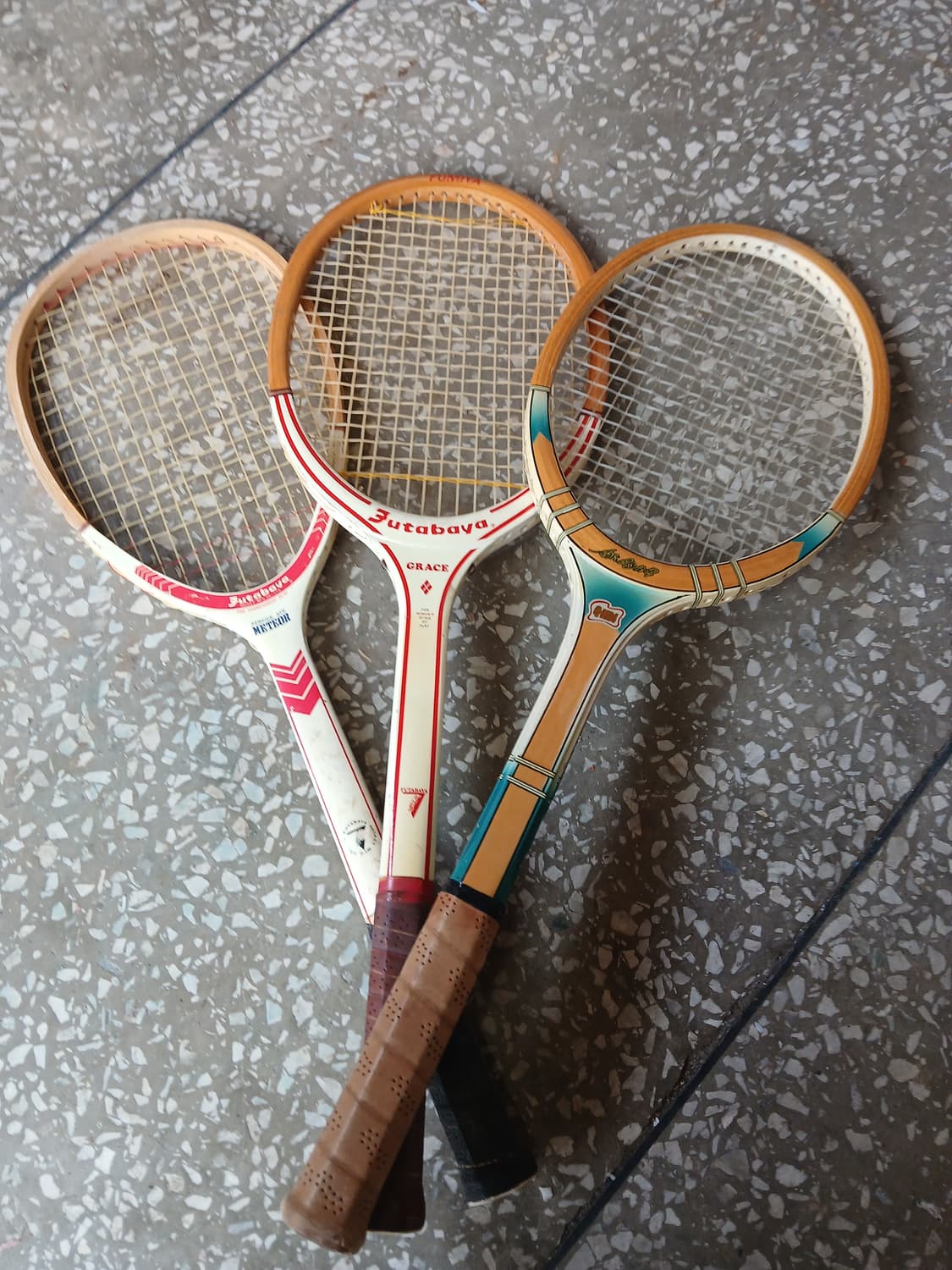 60-70년대 빈티지 나무 테니스라켓 3개 일괄 상품이미지1