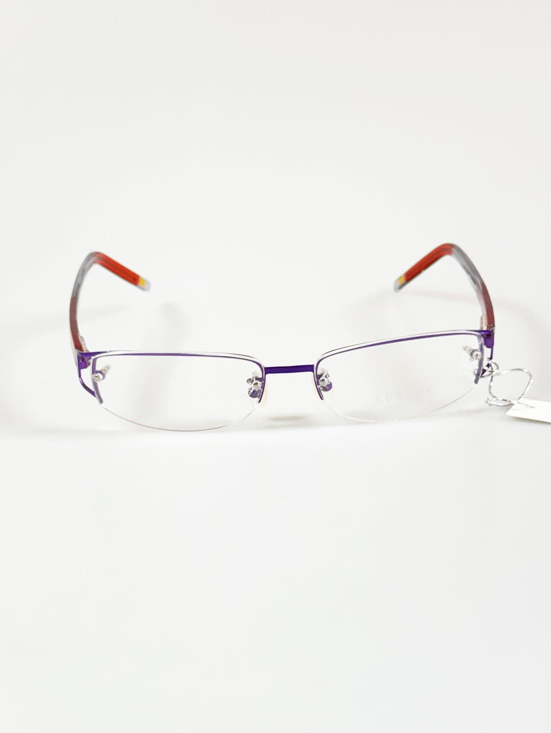 LUXURY Occhiali 무태 스퀘어 퍼플 메탈 빈티지 안경 상품이미지2