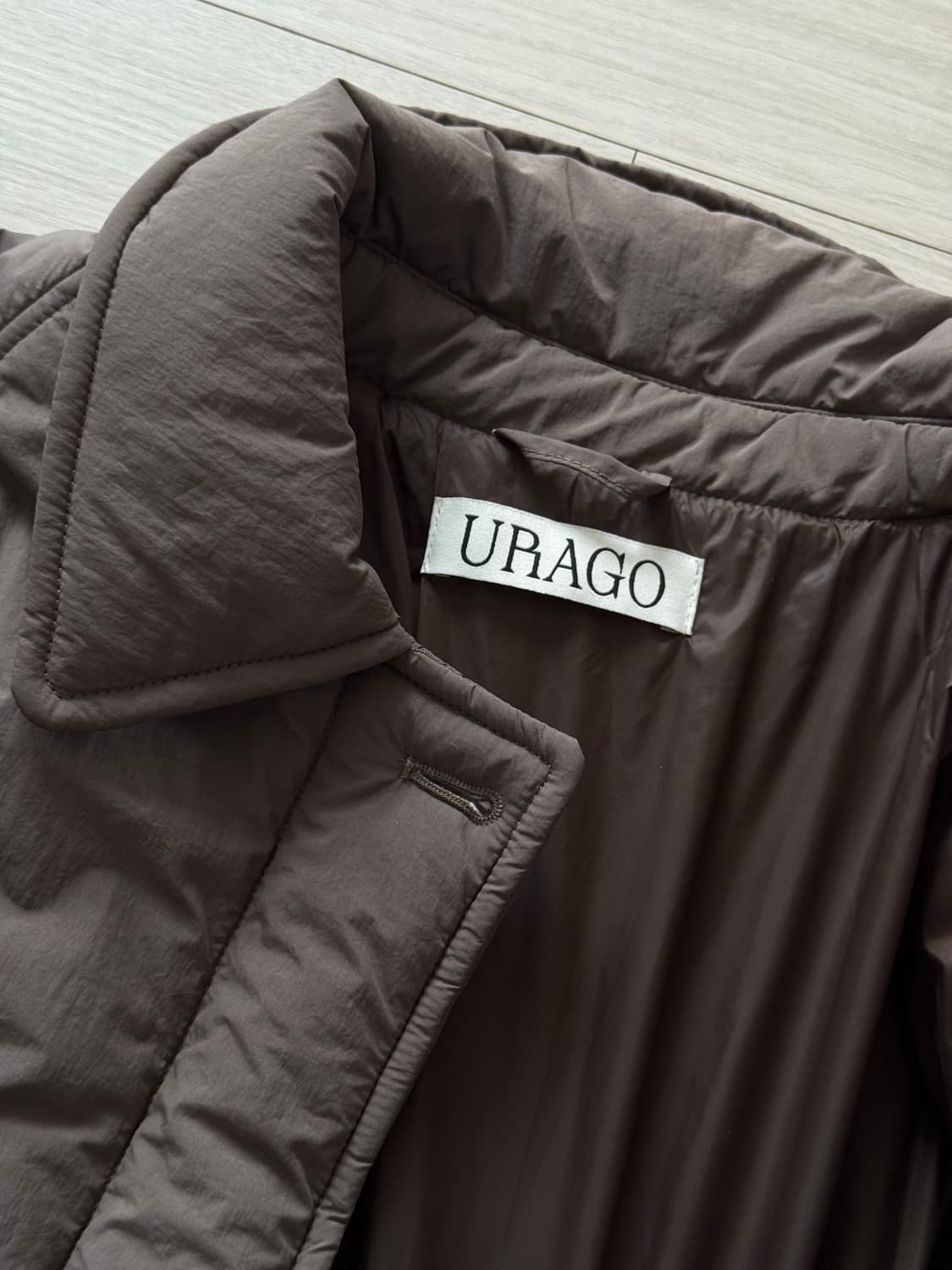 유라고 패딩 롱코트 애쉬 브라운 상품이미지5