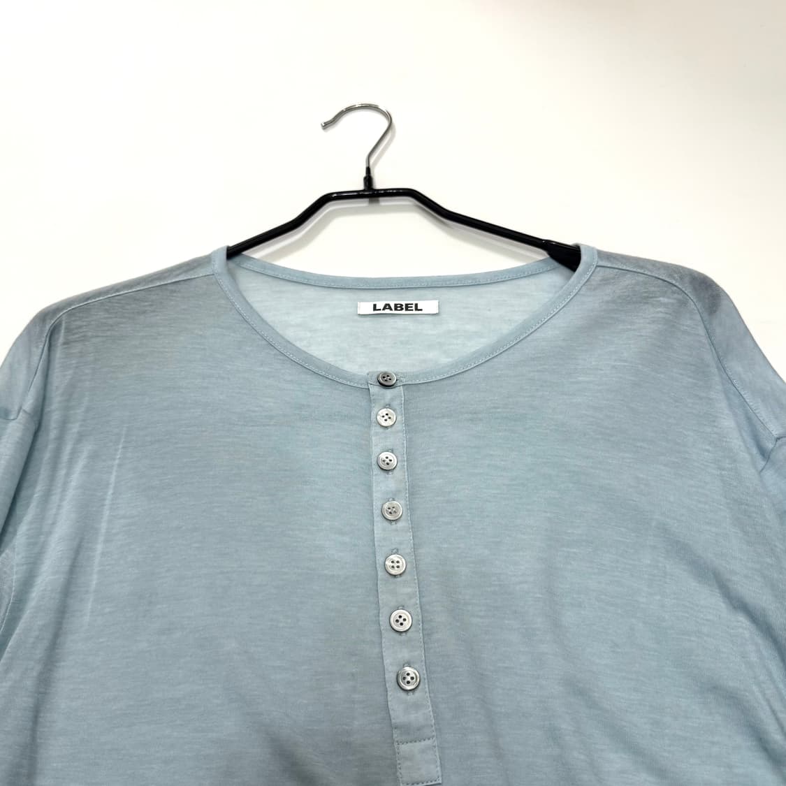 라벨아카이브 Ove wool-blend 헨리넥 라이트블루 2사이즈 상품이미지3