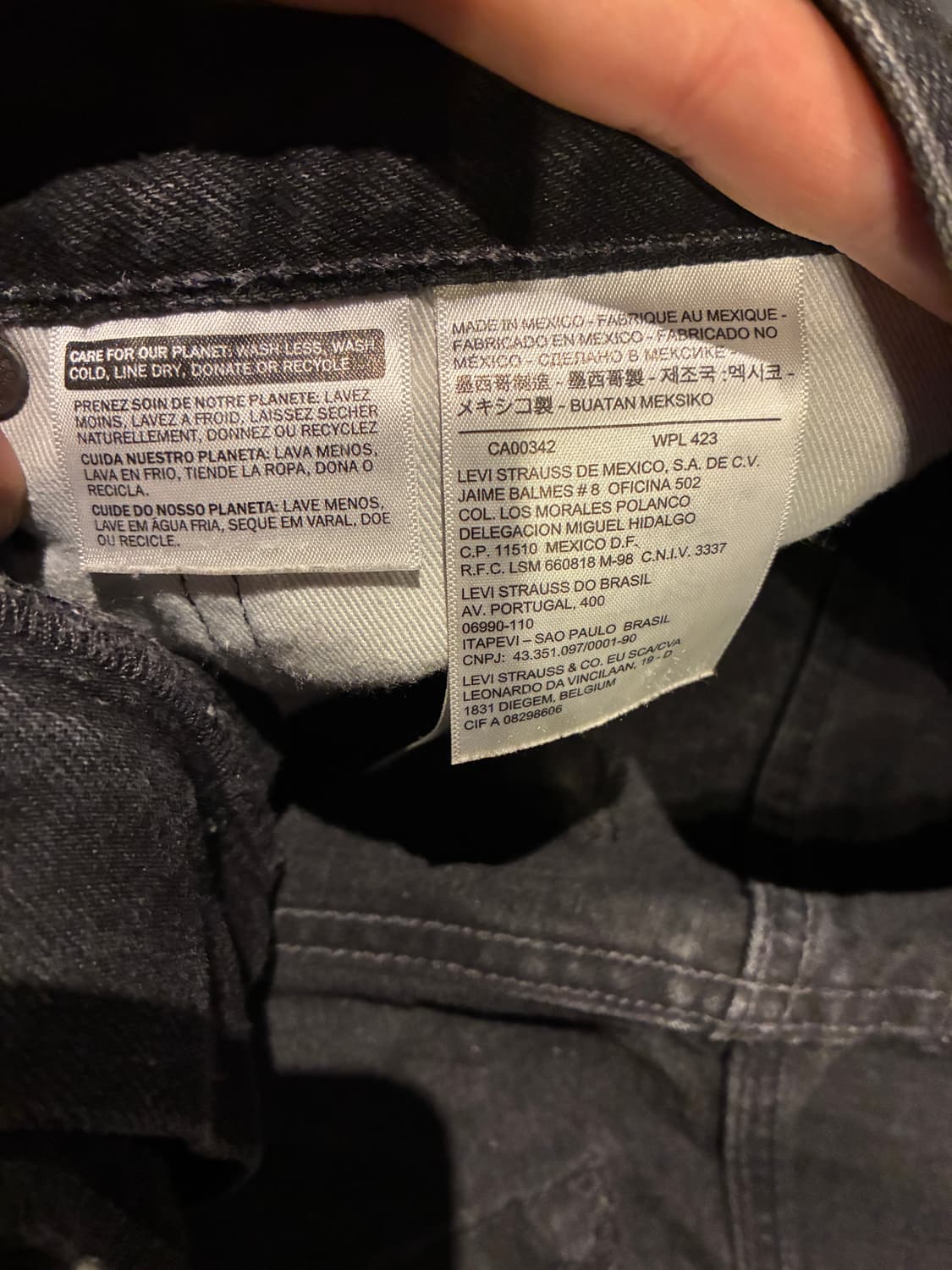 33) 리바이스 522 스트레이트 워싱 데님 흑청 상품이미지2