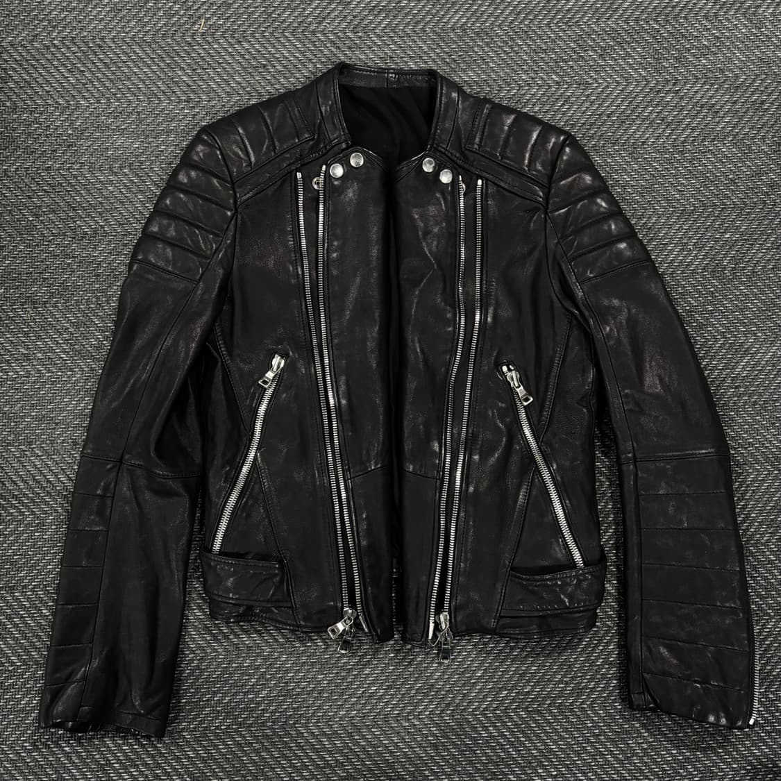 급처 발망 스타일 바이커 램스킨 자켓 상품이미지4
