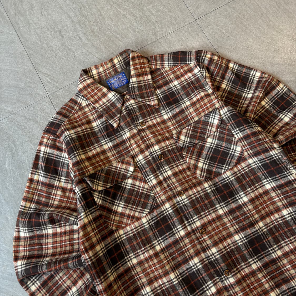 80s Pendleton 80년대 미국 생산 펜들턴 체크 울 셔츠 상품이미지2