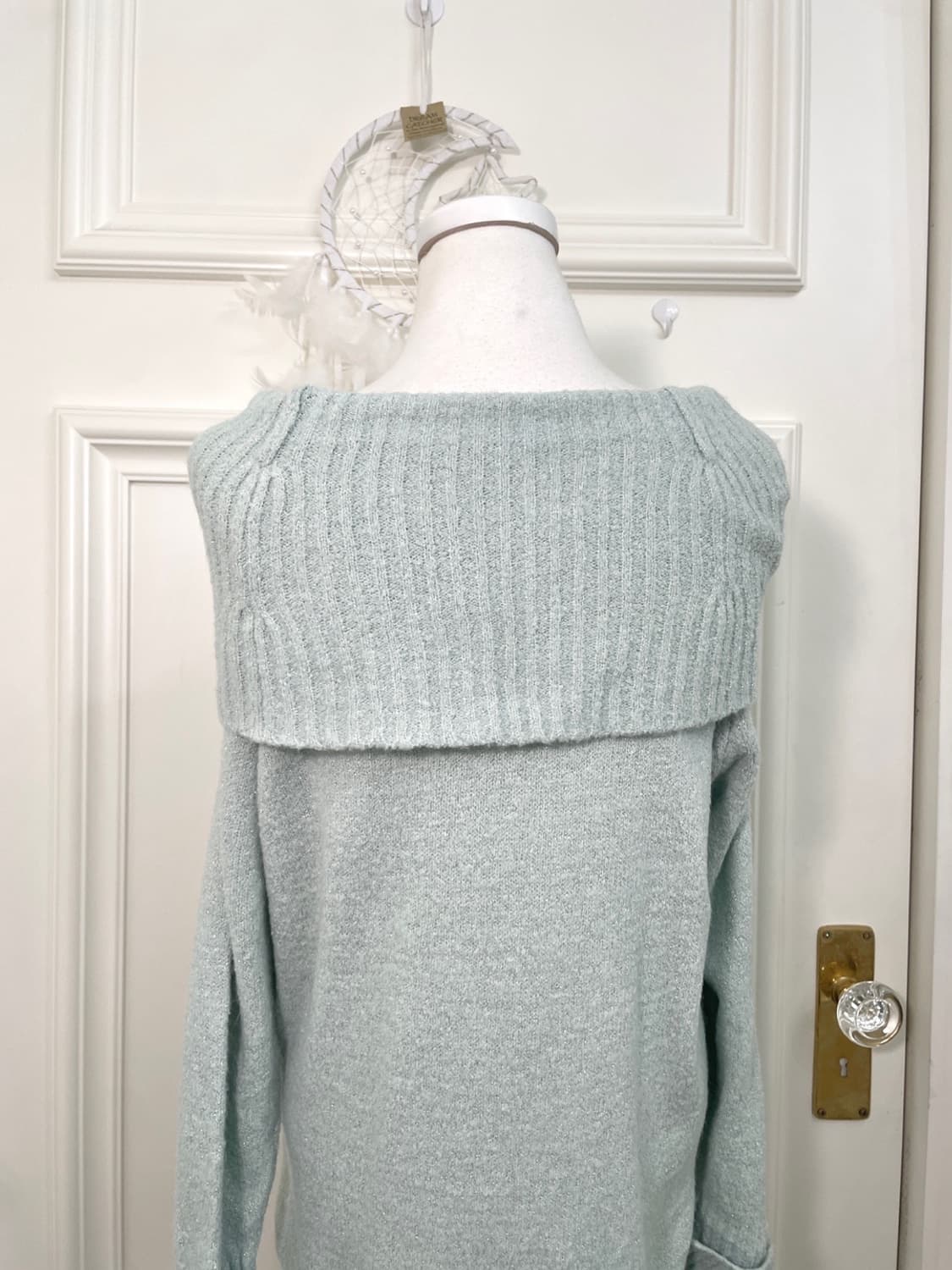 GROVE mint silver glitter off shoulder s 상품이미지4