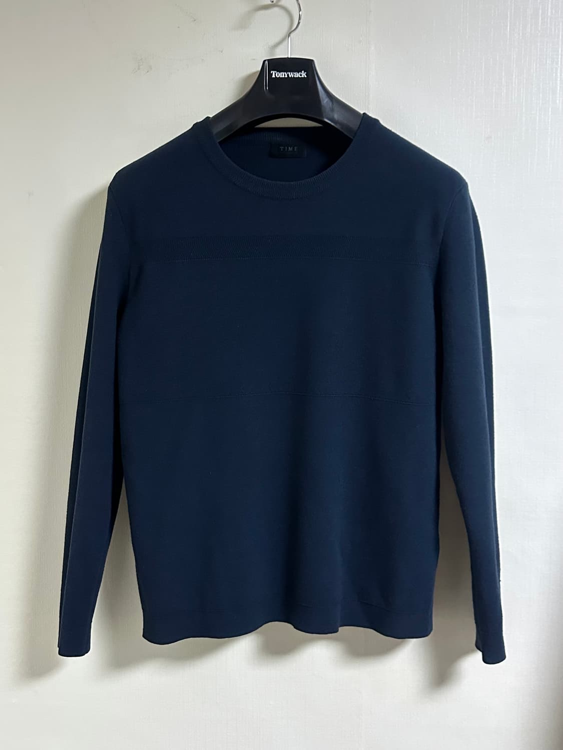 타임옴므 울 블렌드 니트 100/네이비 상품이미지1