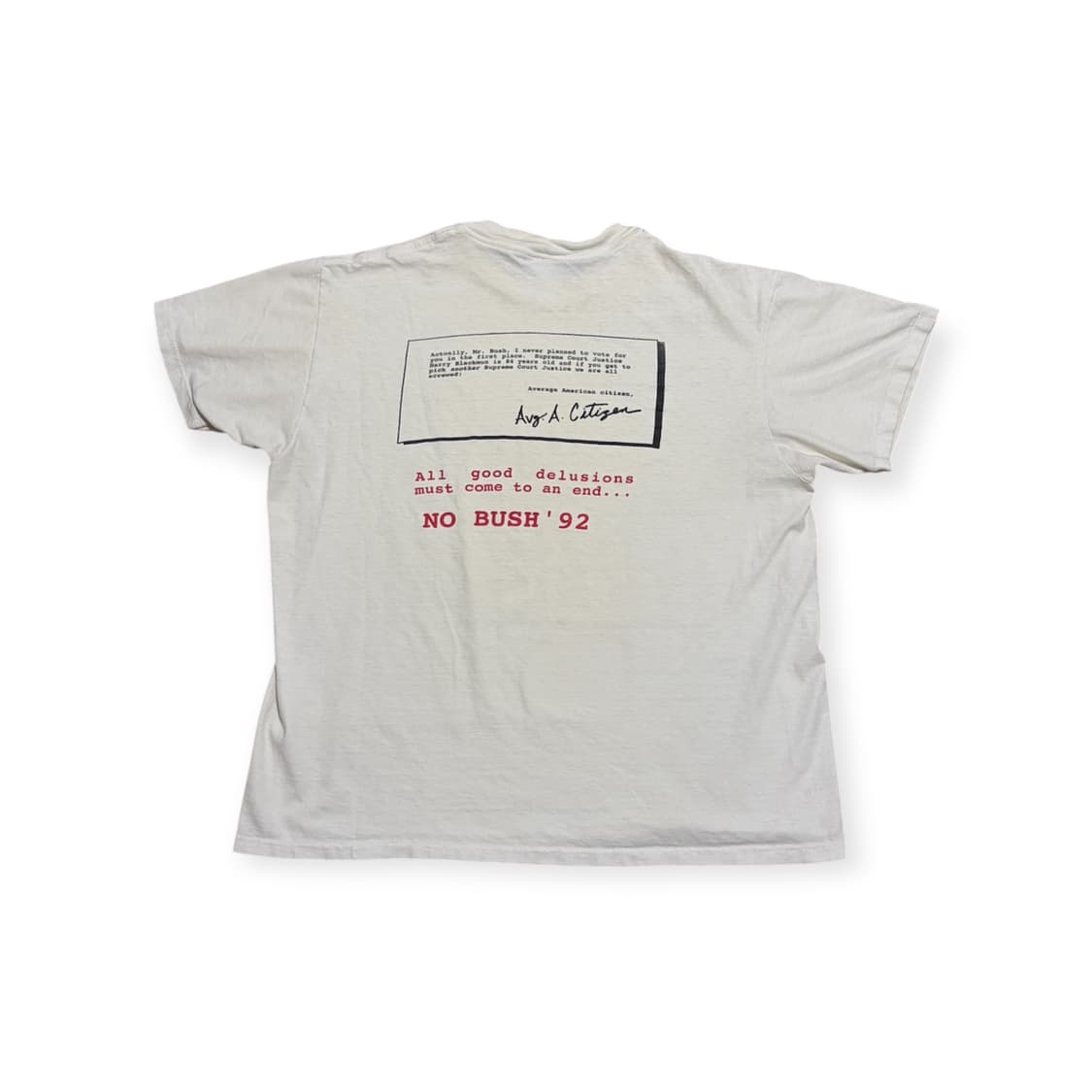 90‘s Bush Clinton Letter Print T-shirt L 상품이미지2