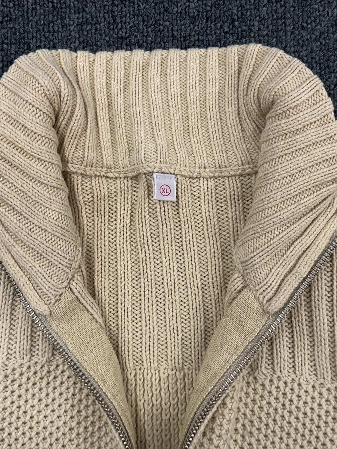 XL)Japanese vintage 유니클로 여성 와플 니트집업 가디건 상품이미지5