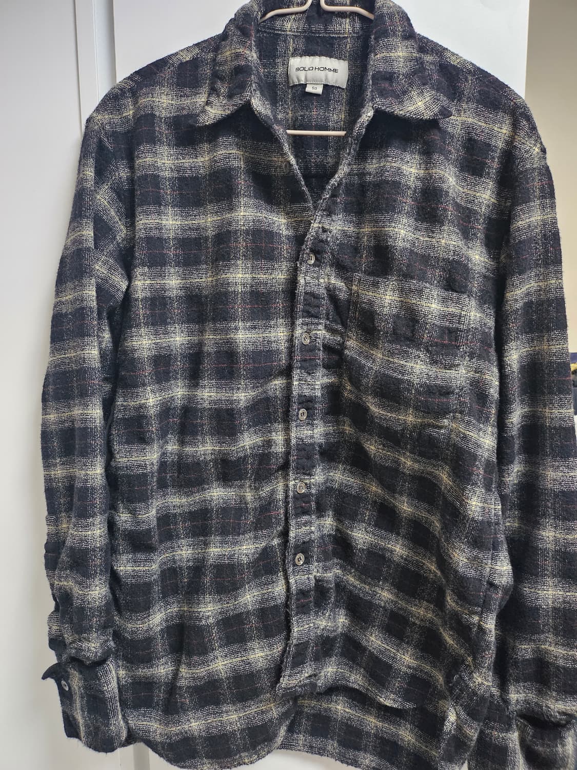 솔리드 옴므 언발란스 울셔츠 상품이미지1