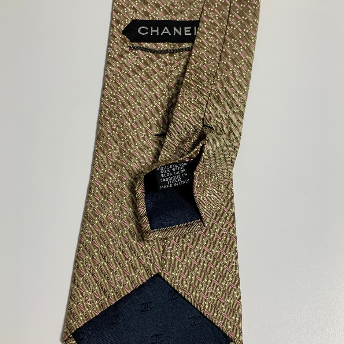 샤넬(CHANEL) 새상품급 명품 모노그램넥타이 골드베이지톤 실크넥타이 상품이미지7