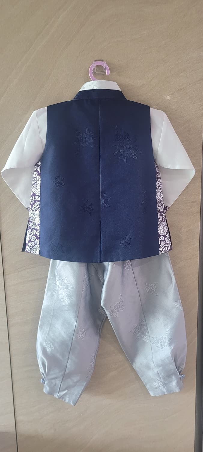 🌈남아 한복 4호🌈 네이비 쓰리피스(5살정도~키작6살)) 상품이미지2