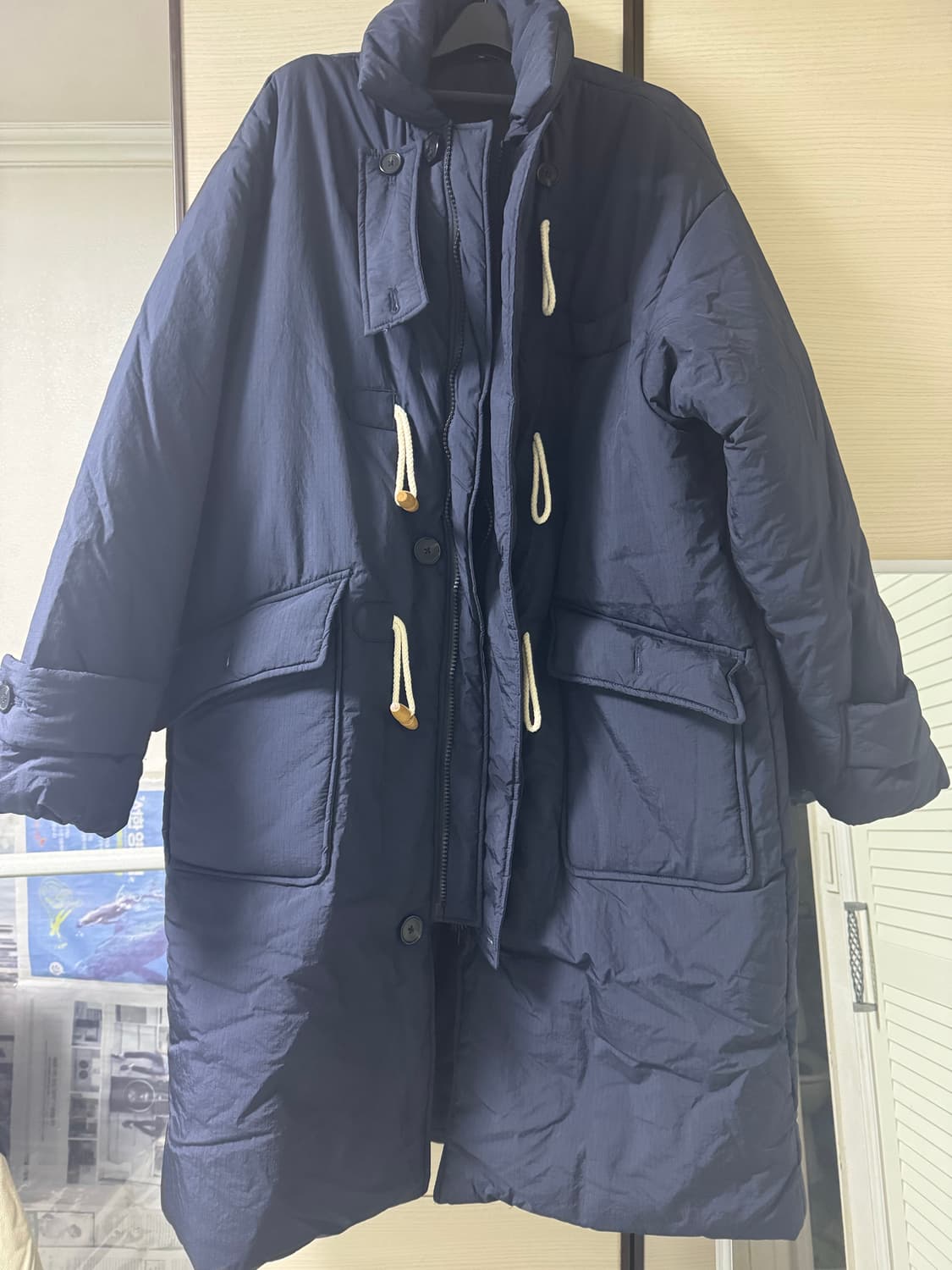 논플로어 모닝 더플 패딩 코트 네이비 상품이미지3