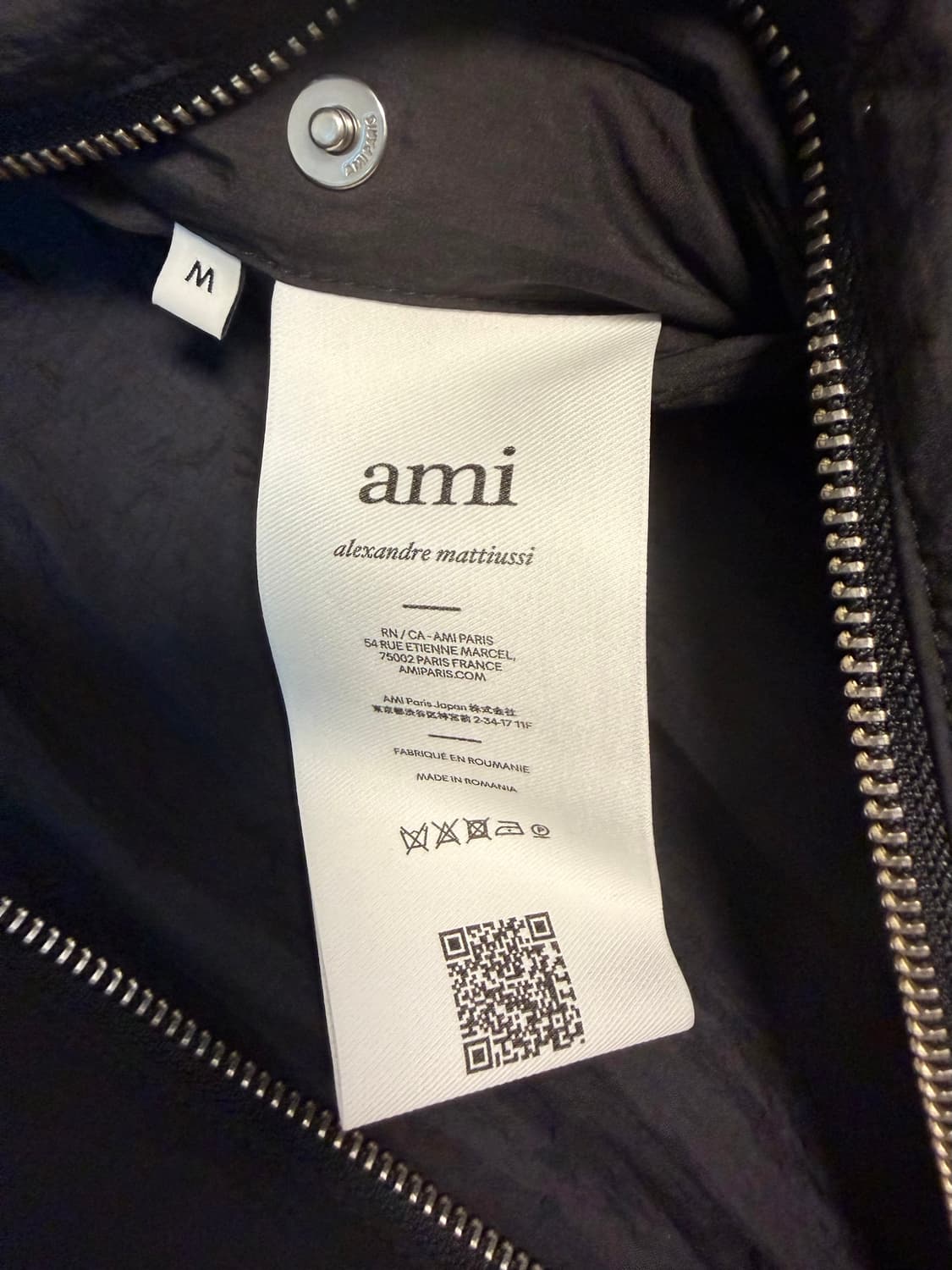 아미 AMI PARIS 톤온톤 하트로고 집업 자켓 봄버 블랙 M 상품이미지9