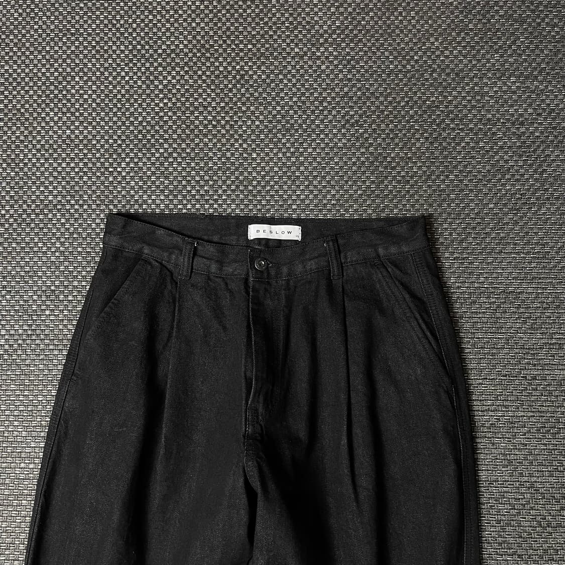 (32) 비슬로우 와이드 핀턱 데님 팬츠 상품이미지3