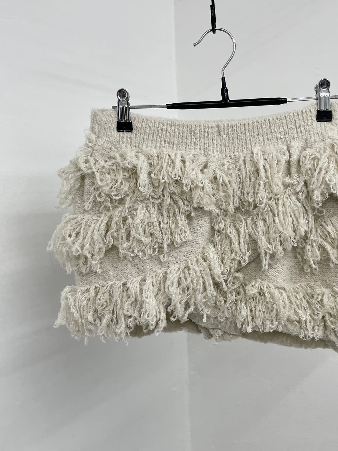 헤어리 퍼 프릴 니트 스커트 상품이미지3