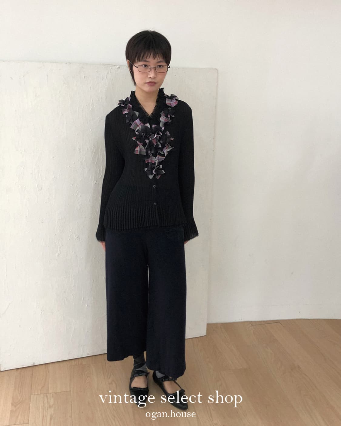 vintage pleated ruffle blouse 상품이미지3