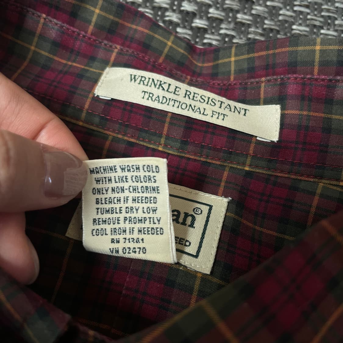 엘엘빈 빅사이즈 레드 그린 체크 긴팔 셔츠 트레디셔널핏 2XL 상품이미지5