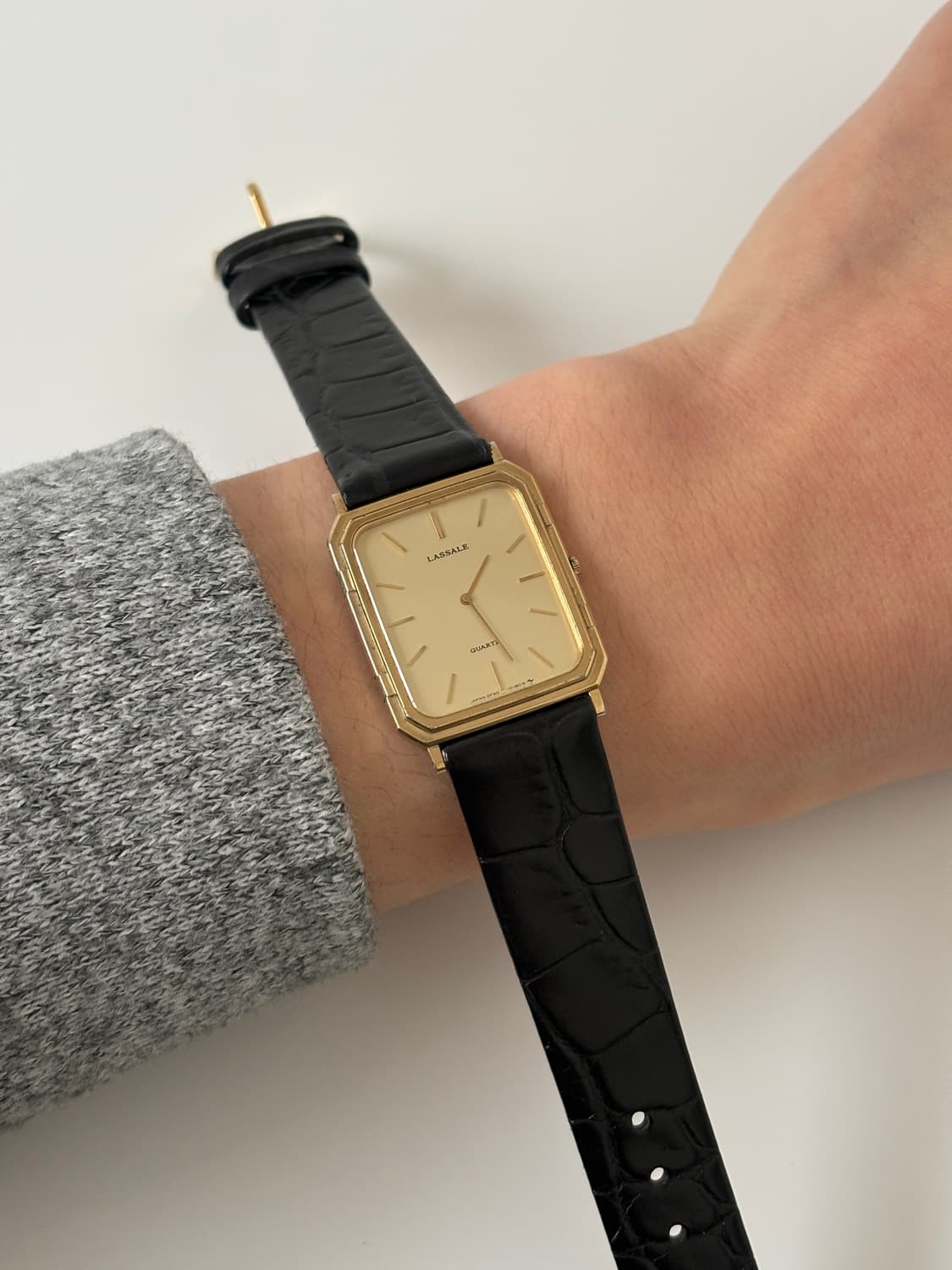 1980s Lassale Ultra-thin Tank Quartz 상품이미지9