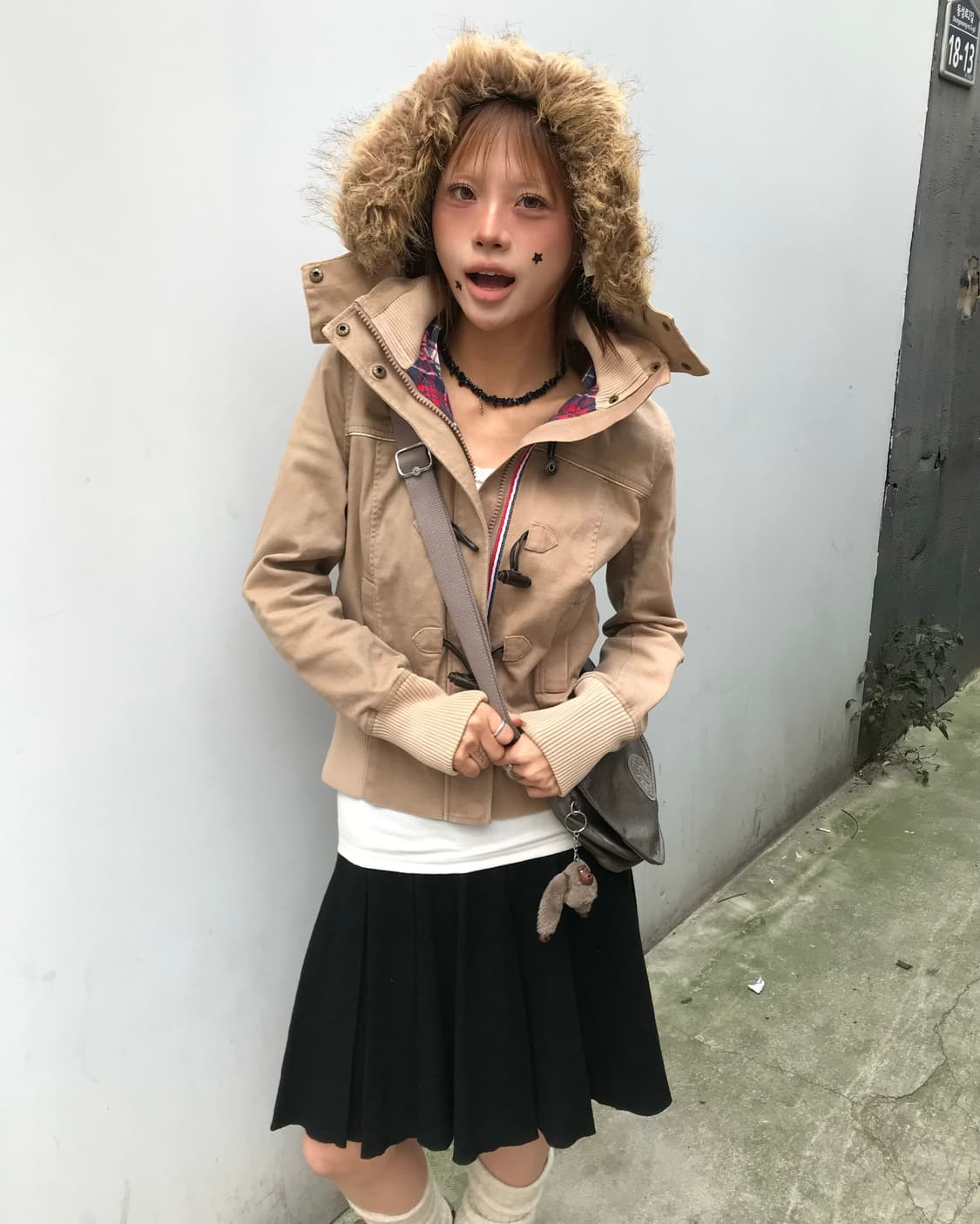 🏳️타미 퍼후드 코트자켓 코디🏳️ 상품이미지2