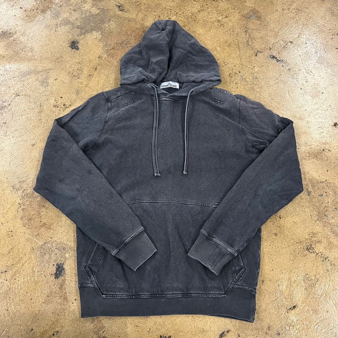 [정품/M] 스톤아일랜드 워싱 후드티 블랙 b8 상품이미지2