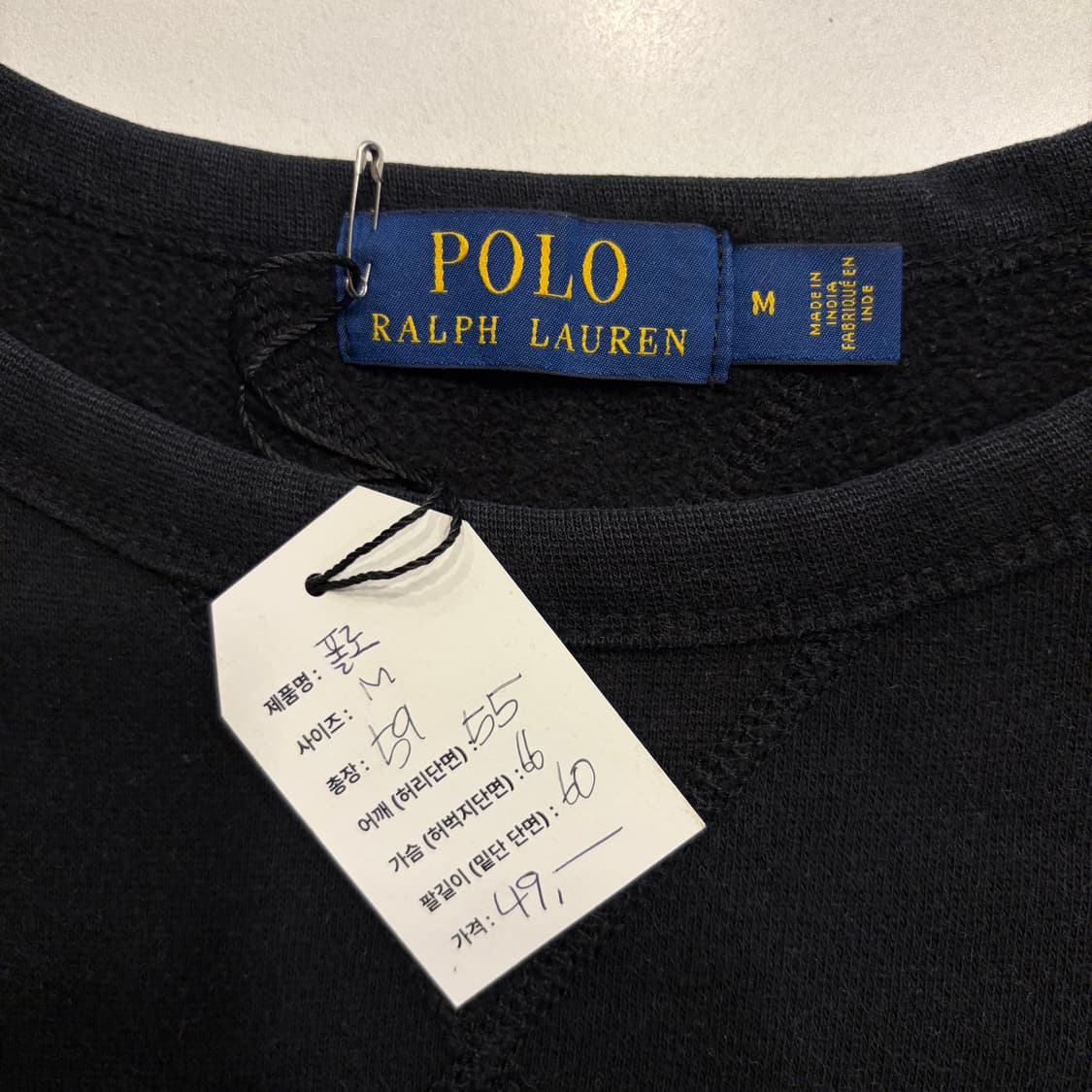 [M] 폴로 랄프로렌 블랙 스웻 맨투맨 티셔츠 C432 상품이미지4