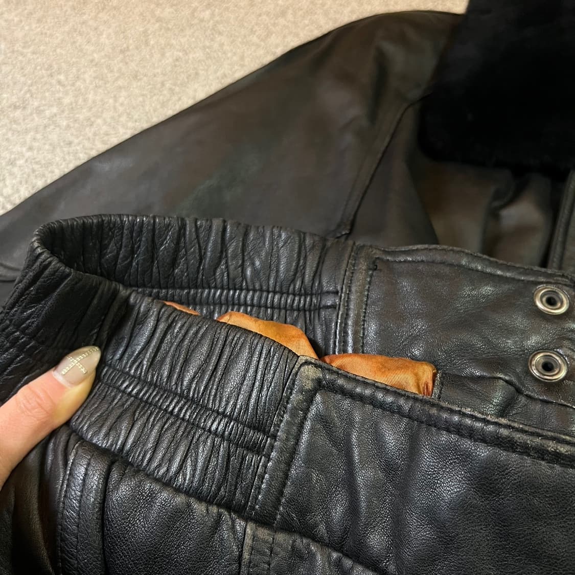 Vintage 빈티지 양가죽 봄버 자켓 상품이미지6