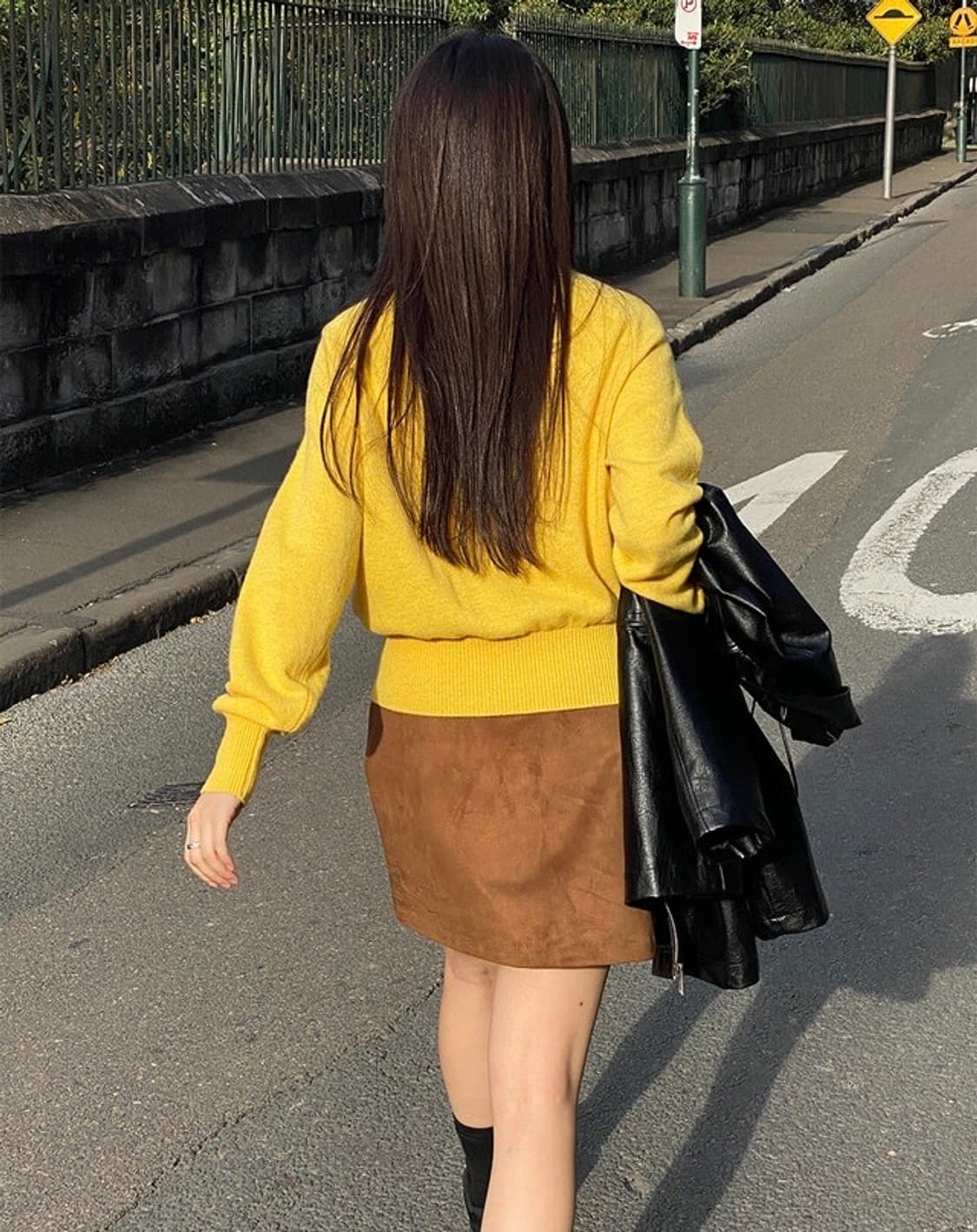 킨다베이지 브이넥 니트(노랑) 상품이미지3