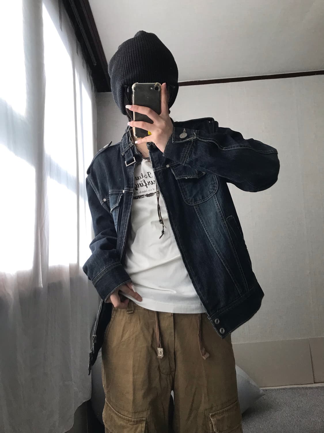 빈티지 넥버클디테일 데님 자켓 상품이미지5