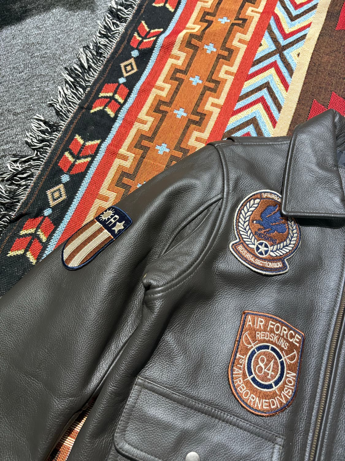 미 공군 복각 G-1 카우하이드 소가죽 레더자켓 상품이미지2