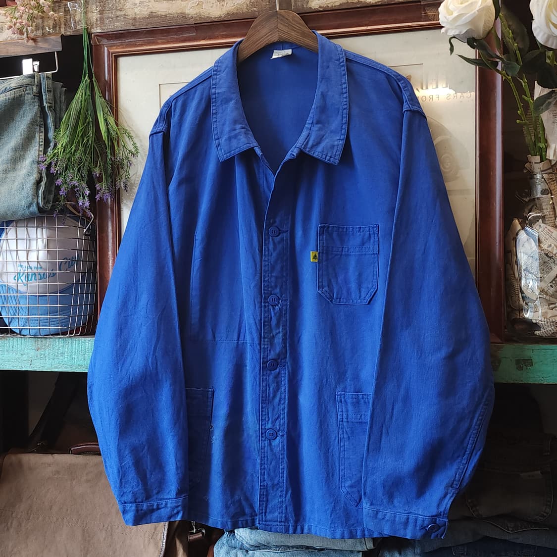 80s 프렌치 워크자켓 프렌치자켓 블루 빅사이즈 워크자켓 58 상품이미지2