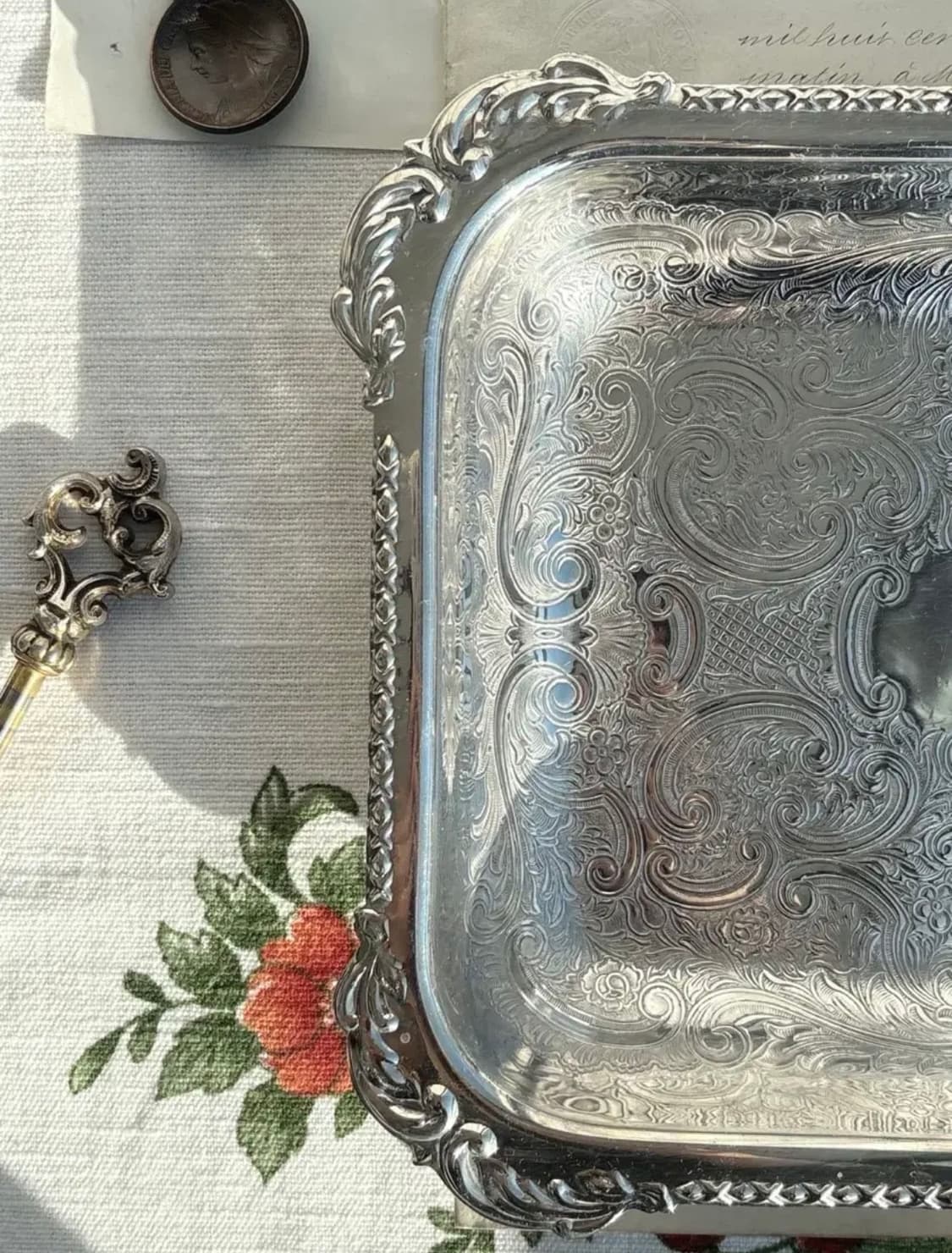 영국 실버플레이트 트레이 상품이미지3