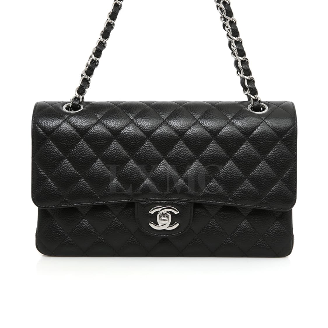 샤넬 클래식 캐비어 미듐 블랙 은장 체인백 A01112 상품이미지2
