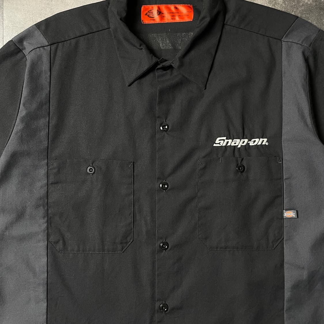 DICKIES 디키즈 빈티지 블랙  그레이패널 반팔 워크셔츠 A00977 상품이미지3