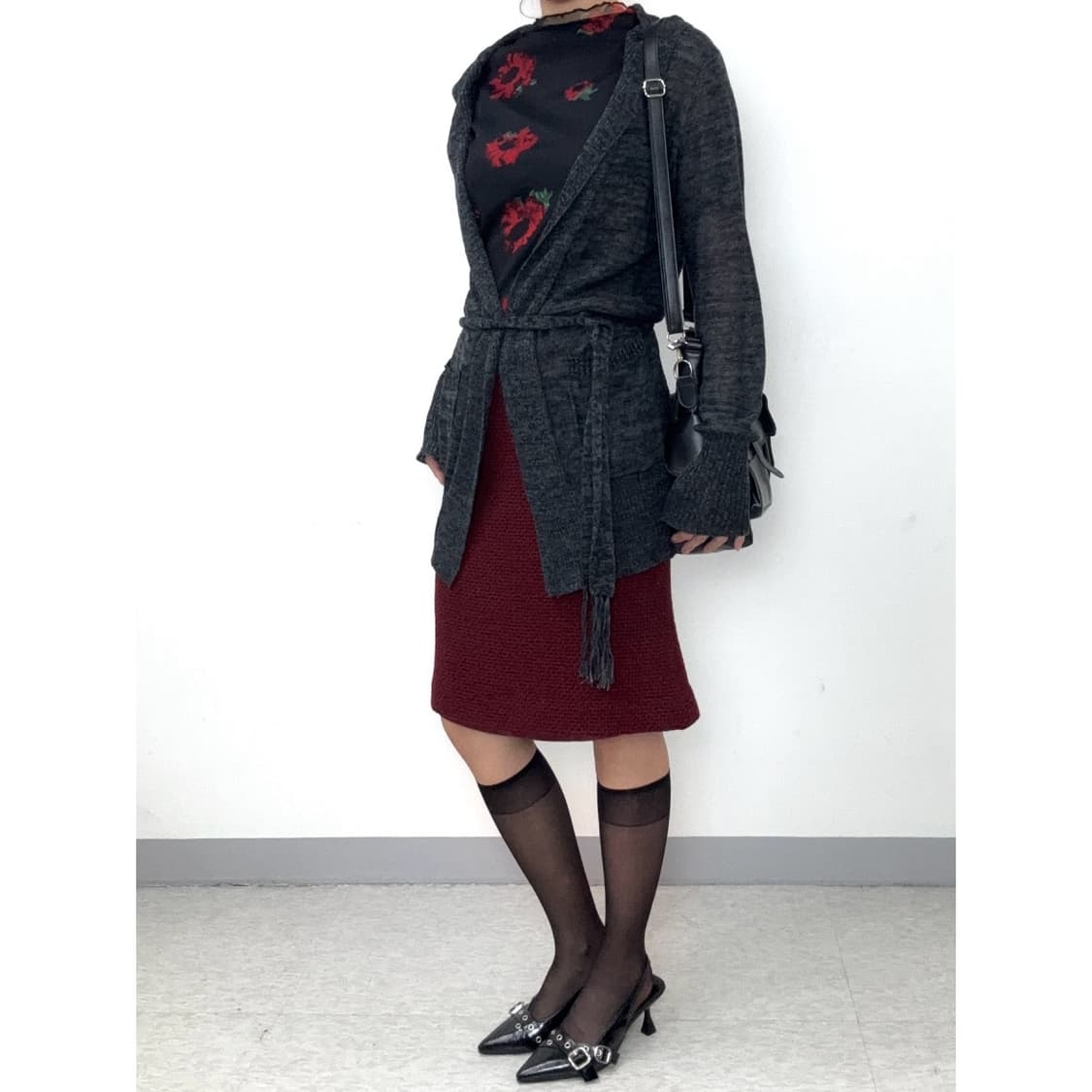 빈티지 그레이 후드 가디건 상품이미지3