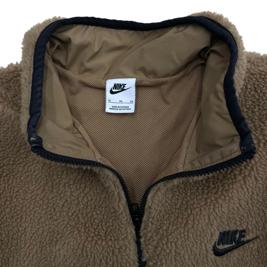 나이키 블랙포켓 베이지 뽀글이 곰돌이 반집업 XL 상품이미지5
