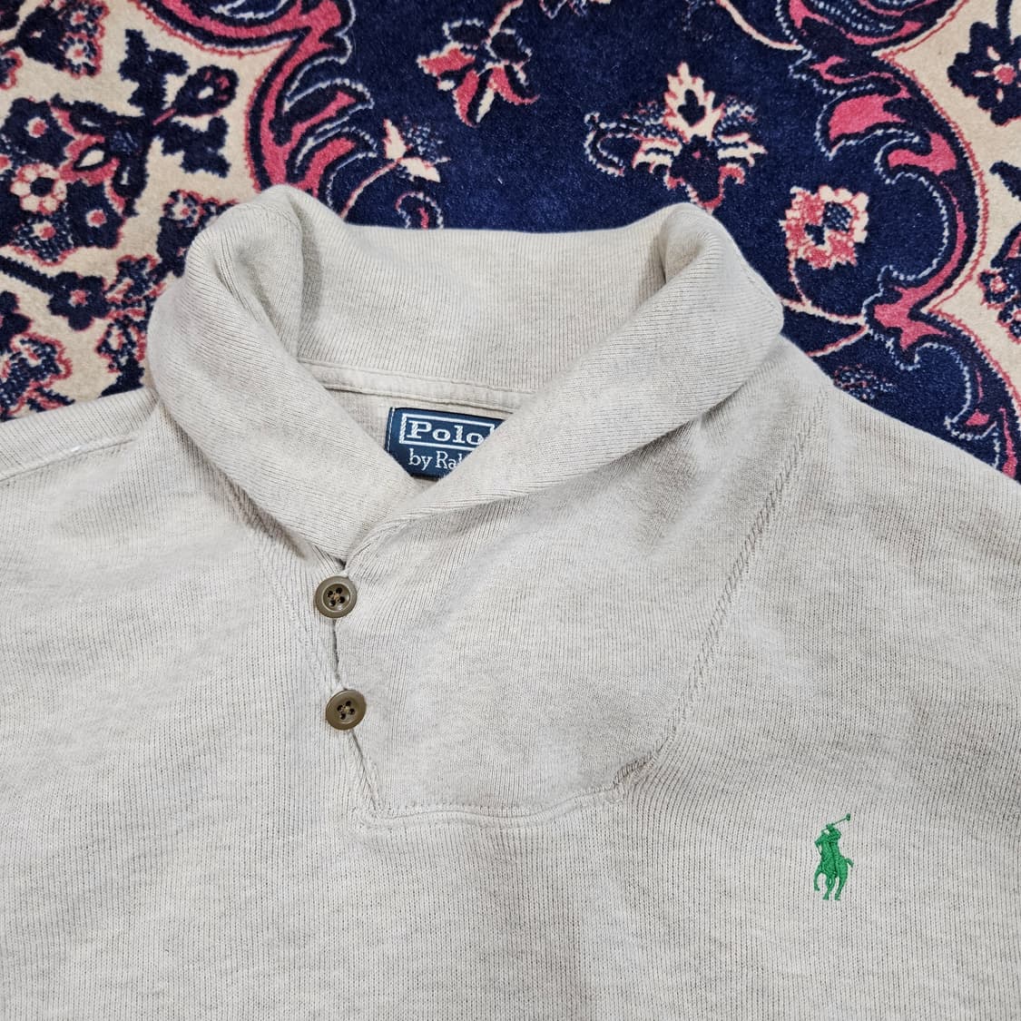 폴로랄프로렌 더블 숄카라 멜란지 니트 스웨터 L size 상품이미지3