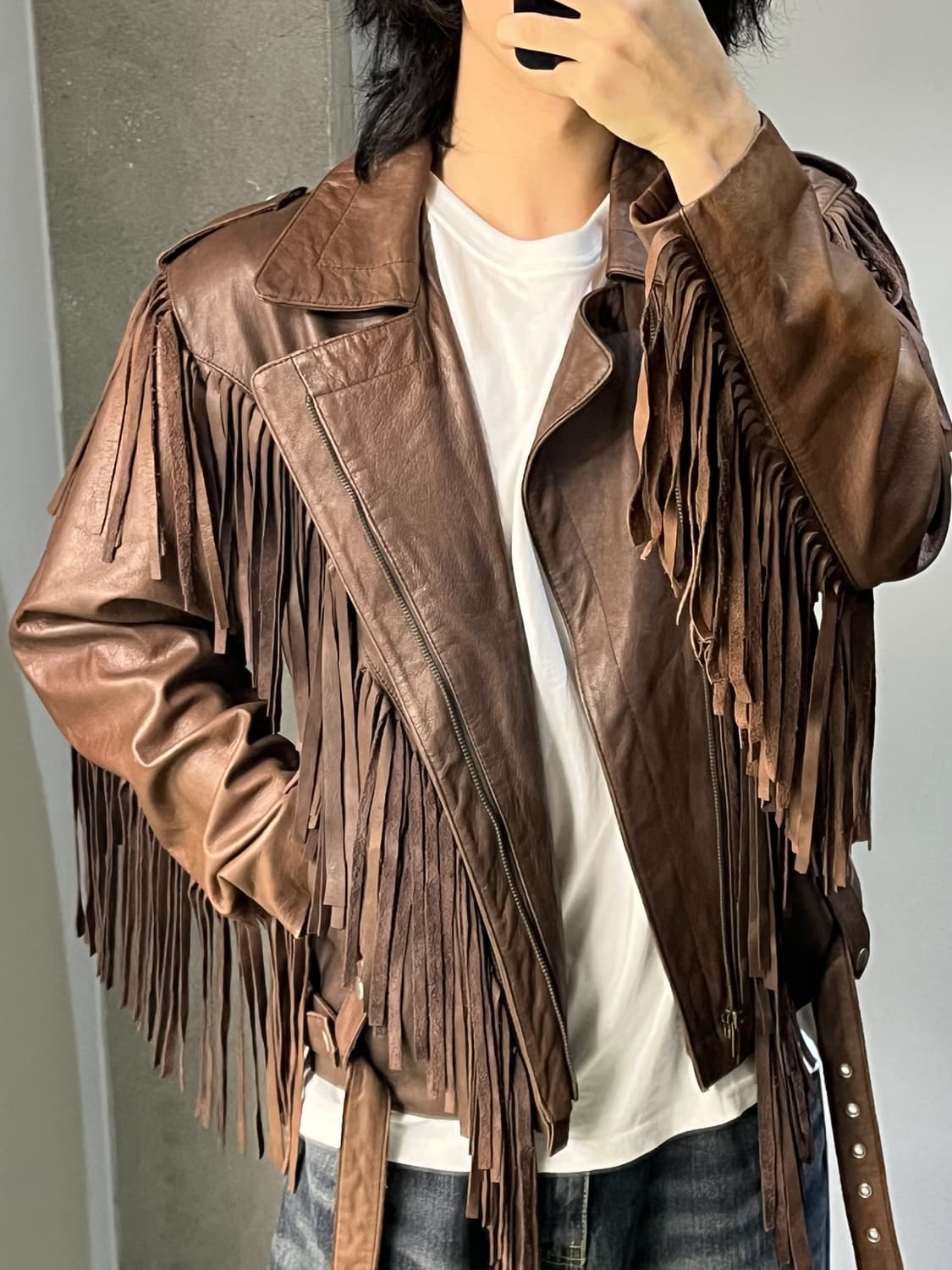 시어스 카우보이 프린지 레더 자켓 상품이미지2