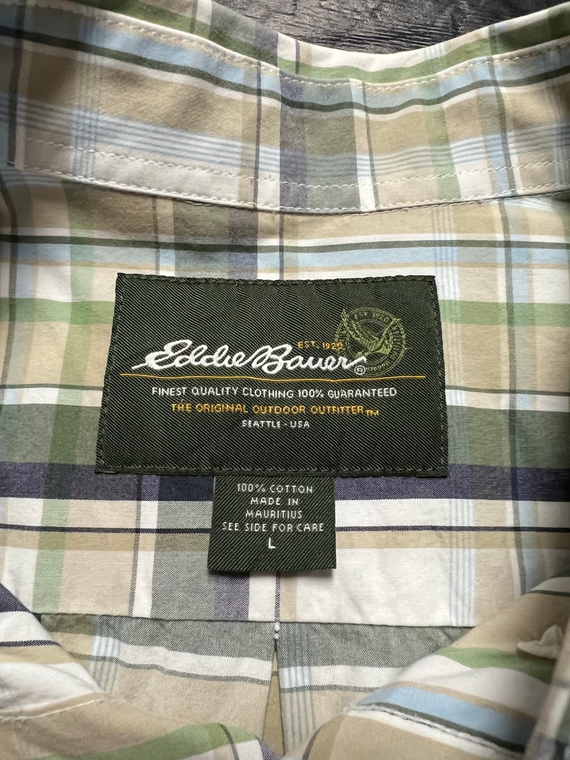 에디바우어 빅체크패턴 페이퍼 코튼 셔츠 L 상품이미지2