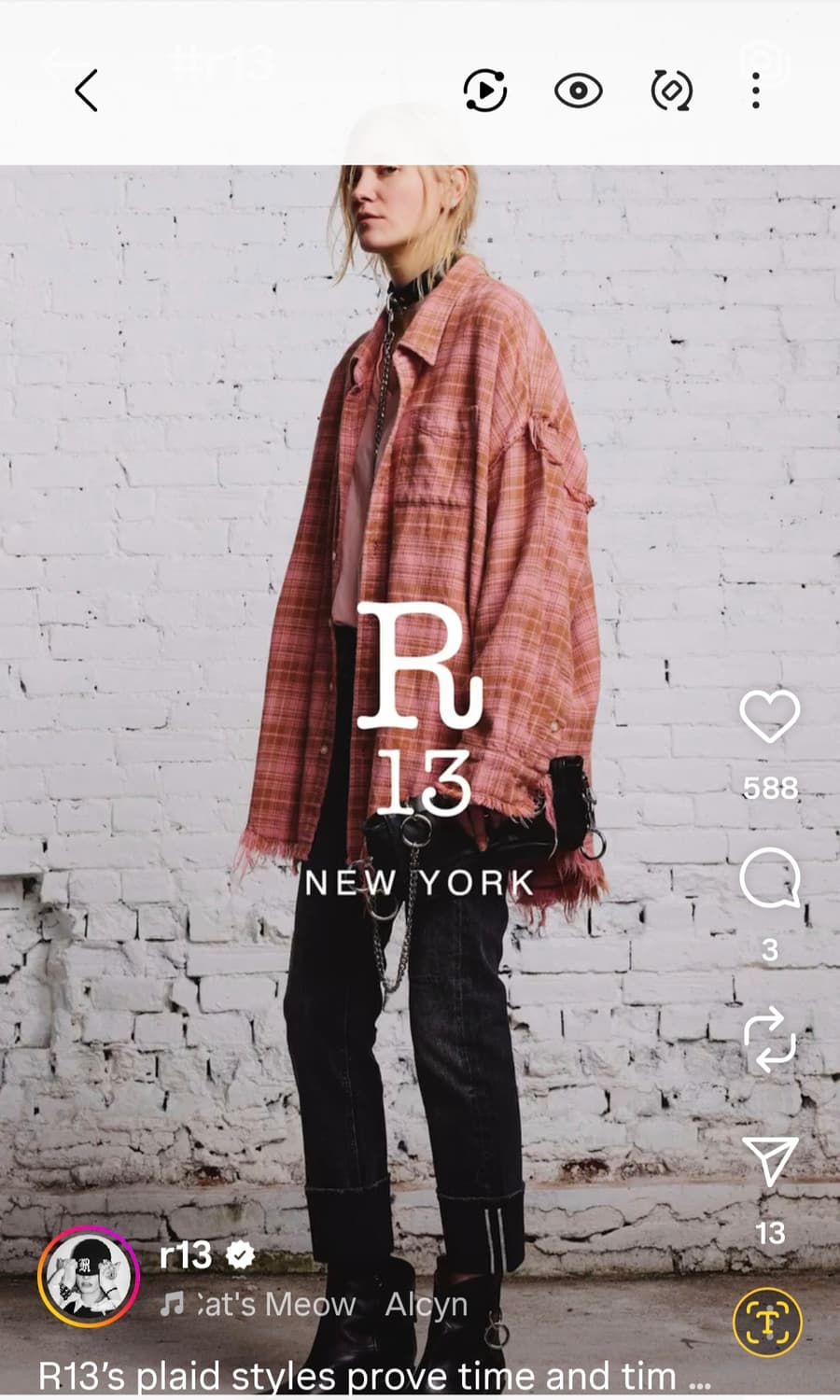 알써틴 r13 플래드 체크 셔츠 xs 상품이미지1