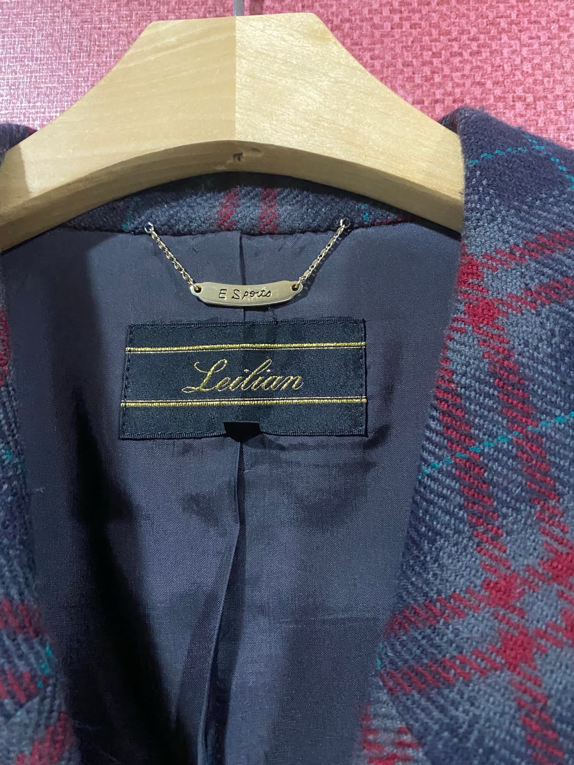 Leilian 체크 더블 자켓 상품이미지3