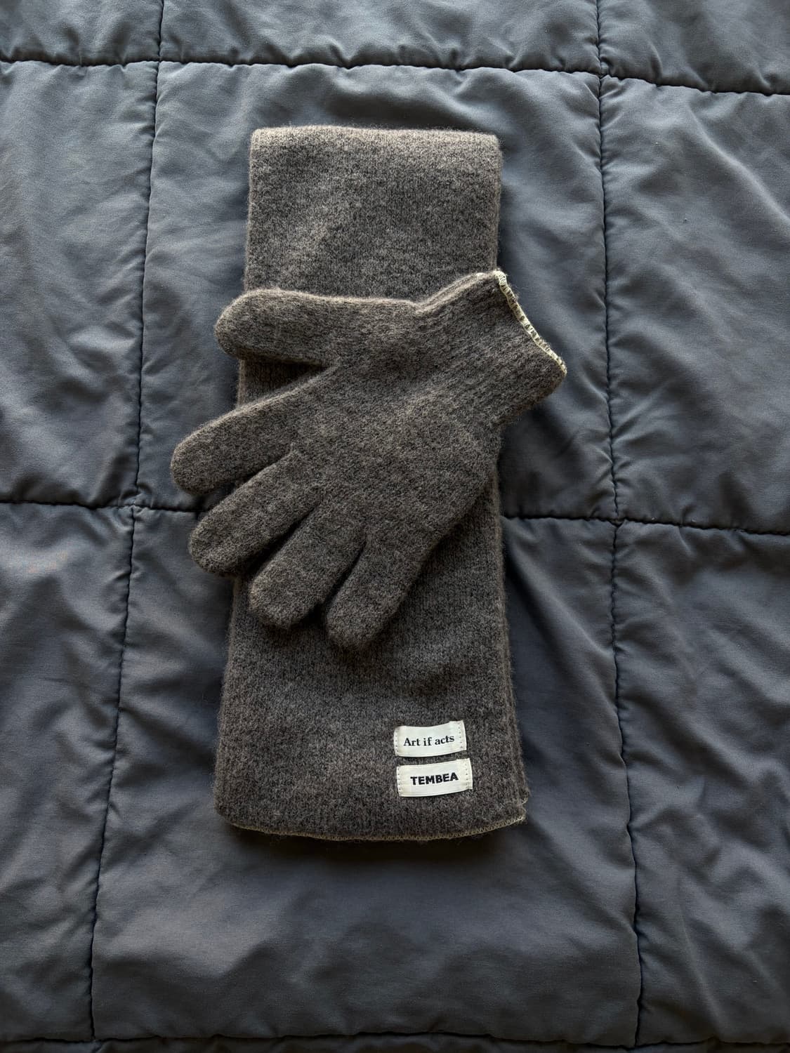 템베아 x 아트이프액츠 머플러 장갑 셋업 코코아레몬 상품이미지1