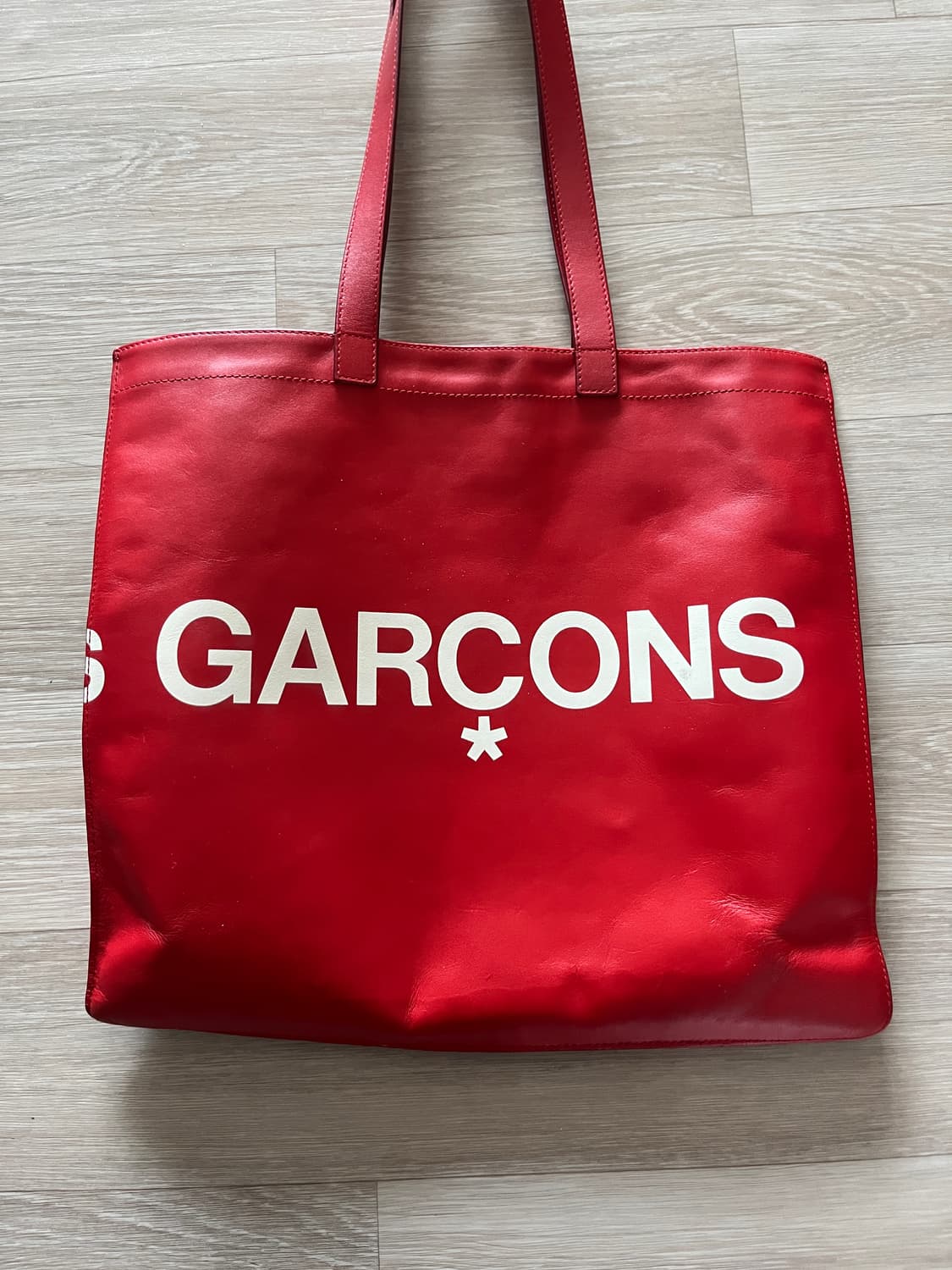 Comme des garcons 레드 레더 숄더백 상품이미지7