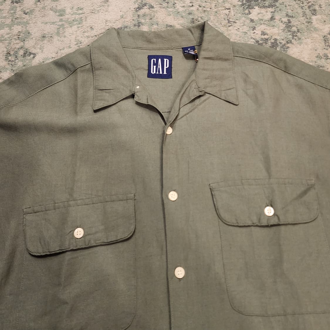 90s 제작 OLD GAP 오픈카라 린넨셔츠 상품이미지4
