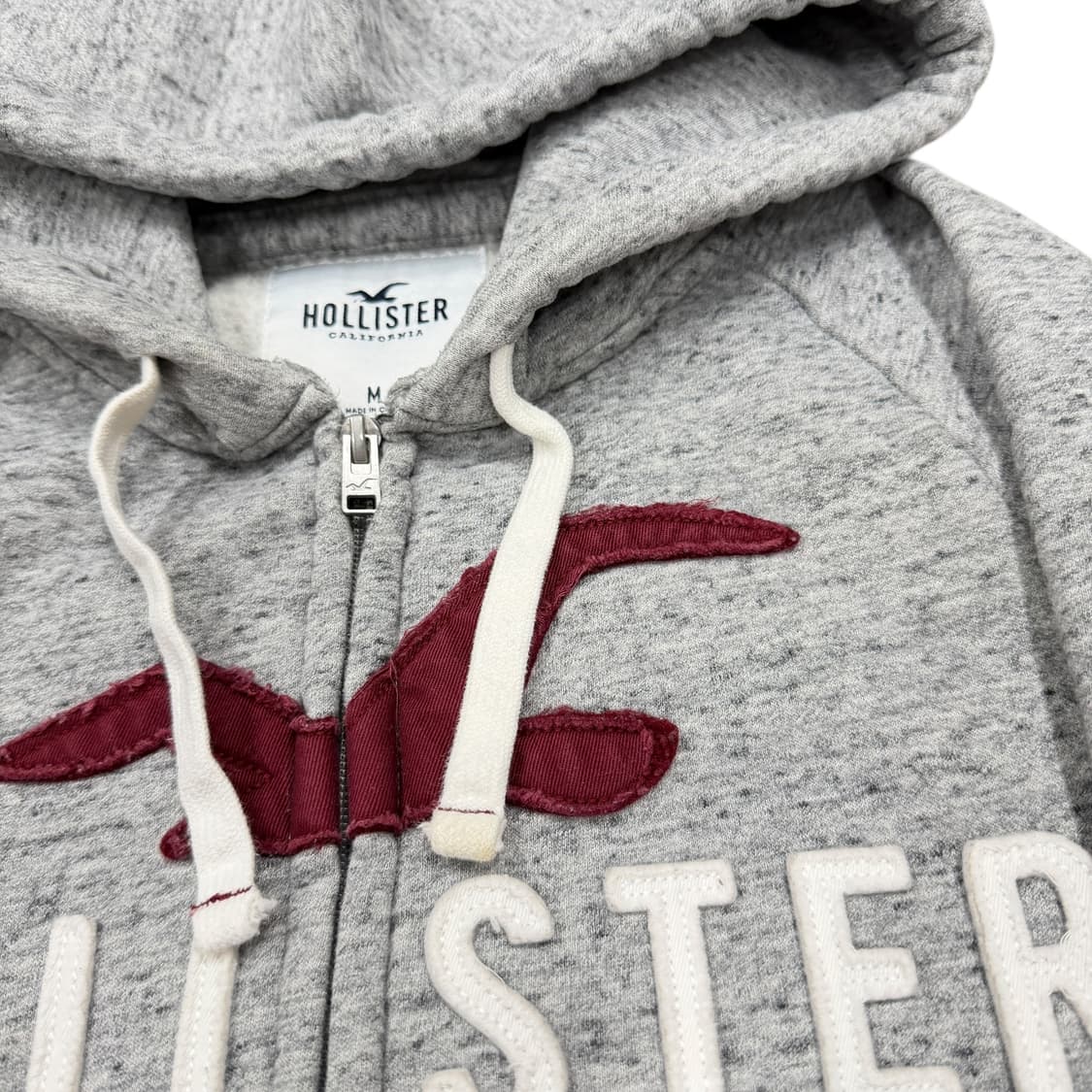 홀리스터 빈티지 Y2K 빅로고 기모 후드집업 자켓 그레이 M 상품이미지6